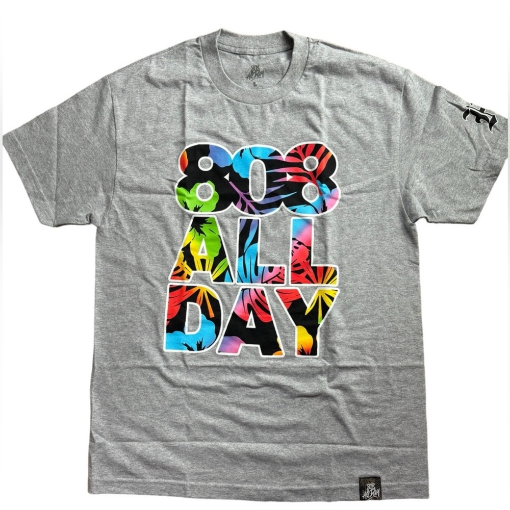 808ALLDAY🌴STACK LEAF🌴Tee from Hawaii HiLo Streetwear - Large